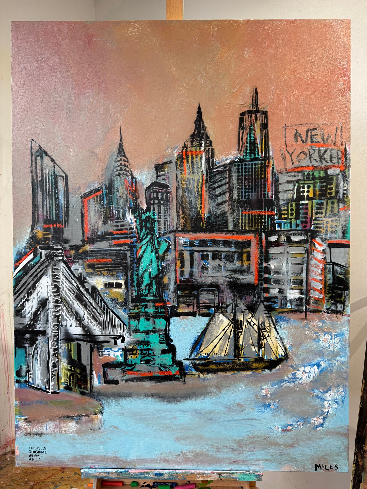 New York City Skyline. signed + limited edition print. 11x14