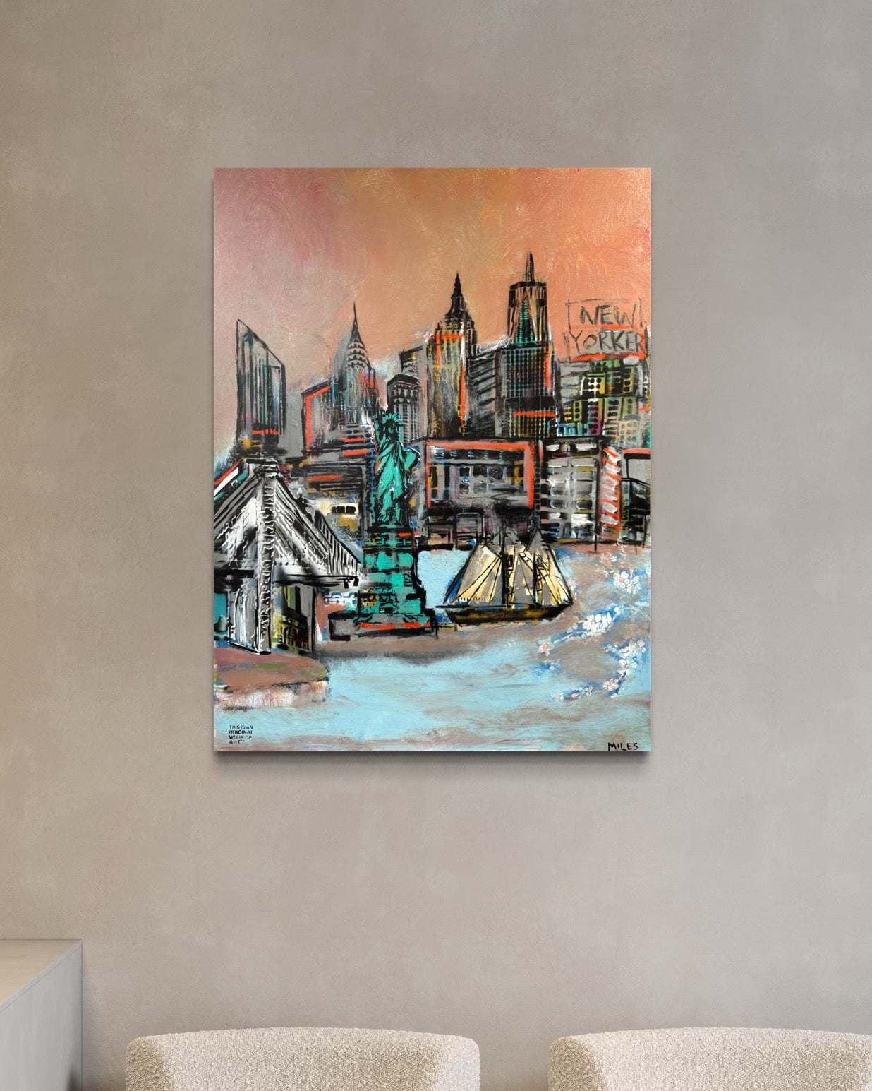 New York City Skyline. signed + limited edition print. 11x14