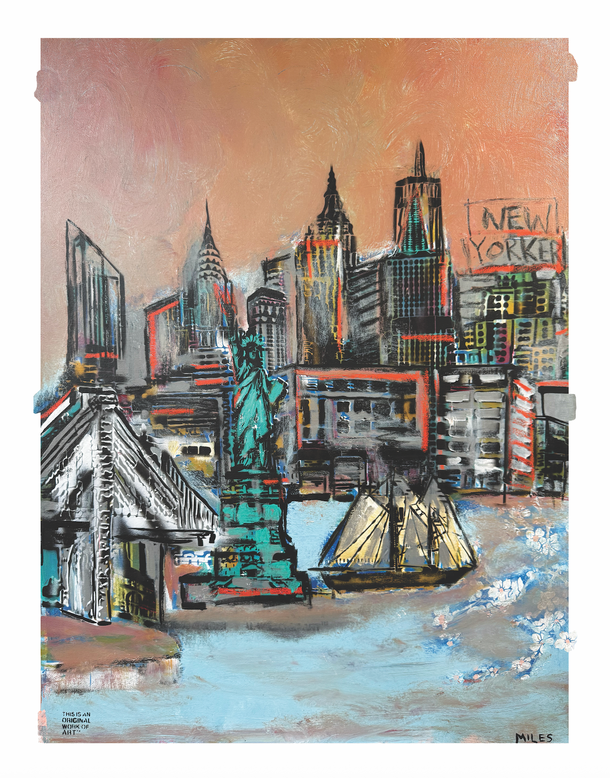 New York City Skyline. signed + limited edition print. 11x14