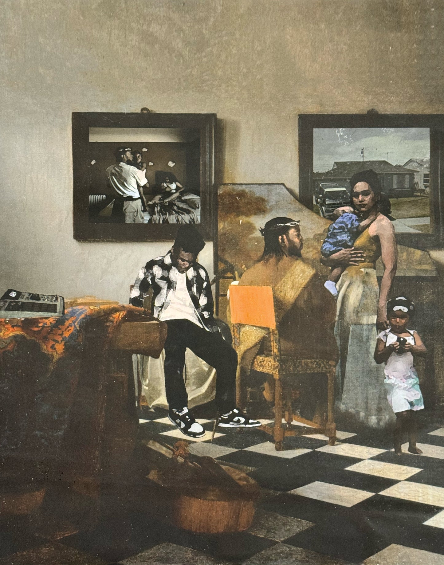 "The Concert" a reproduction of the stolen painting featuring Kendrick Lamar.