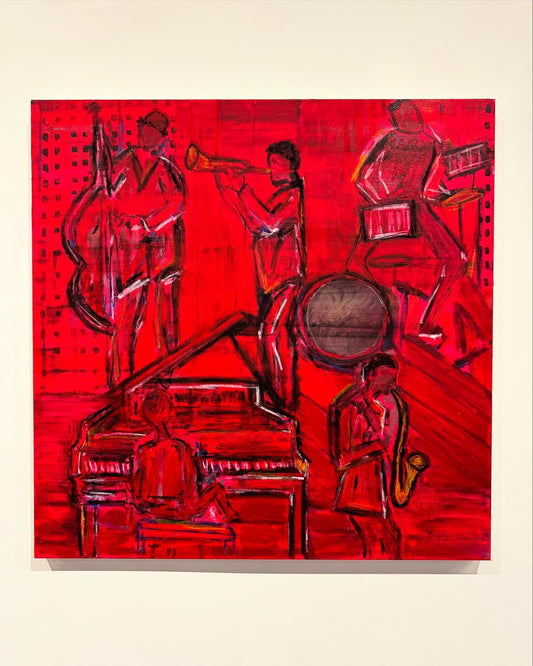 RED JAZZ, A PAINTING BY MILES PERRY