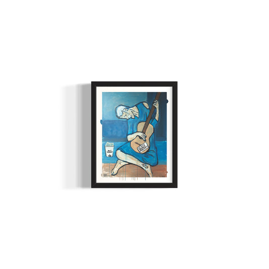 The sad guitarist. This machine kills fascism. signed + limited edition print. 11x14
